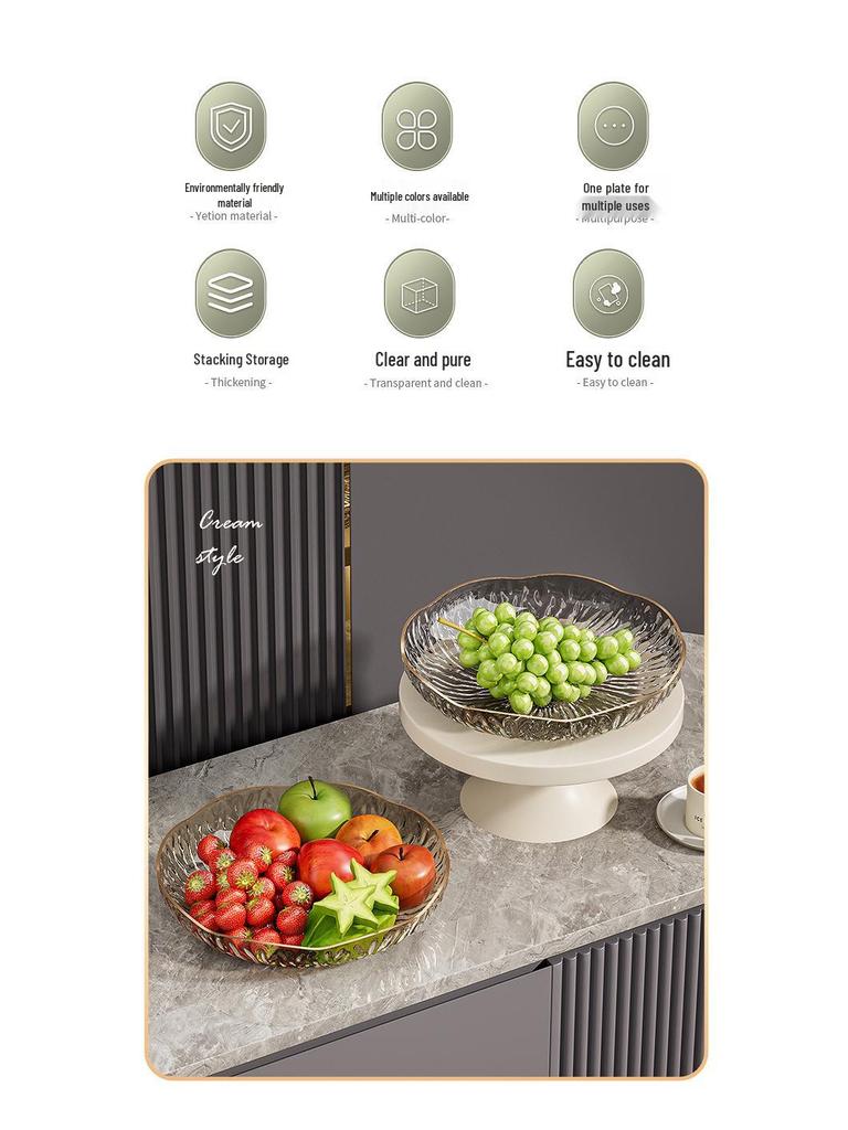 Elegant Flower-Shaped Plastic Fruit and Dessert Plate for Daily Use