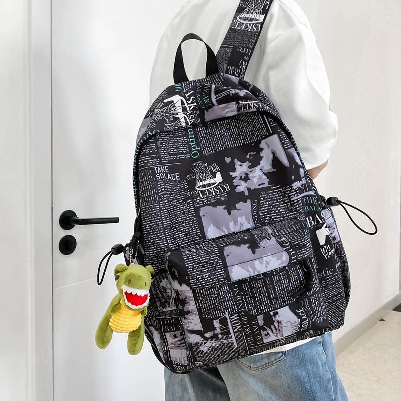 Rucksack mit Graffiti-Print, große Kapazität, Partnerrucksack, Schülerschultasche
