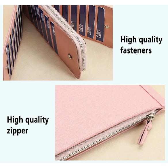 Women's Wallet Long Zipper PU Fashion Elegant Credit Card Holders Purse Mobile Phone Bag Multi Card Slot Money Clip