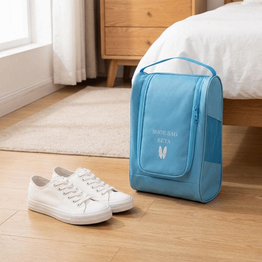 Langlebige Oxford-Stoff Schuhaufbewahrungstasche Atmungsaktive Handgehaltene Fußballschuh-Tasche Reißfest Staubdicht Reise-Schuhtasche Unisex
