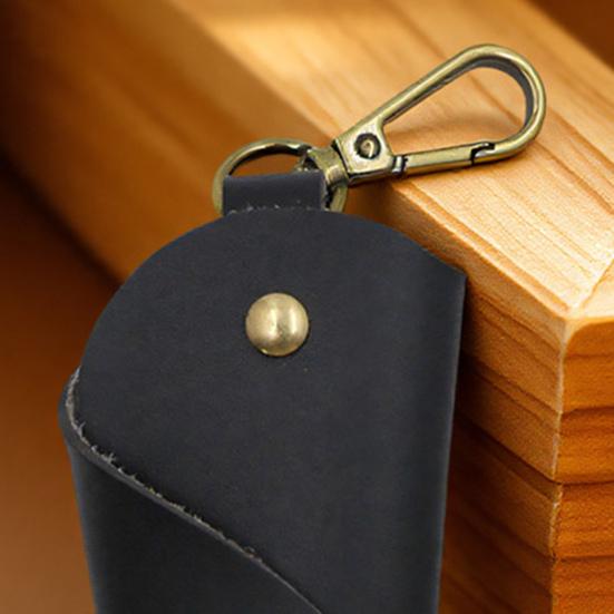 Car Keychain Box Foldable Design Prevents Scratches Handmade Imitation Leather Key Bag Key Organizer
