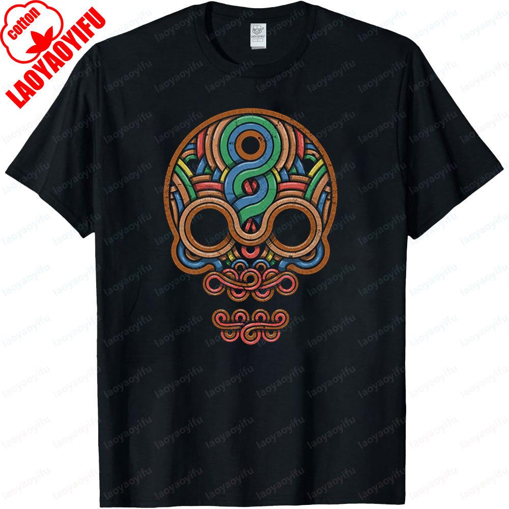 INCA SKULL Tshirt Inka Mayans Aztecs Tshirt American Indians Sugar Native Tribes Shirt Men Summer Crewneck Cotton Short Sleeve