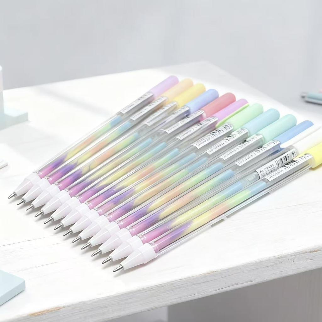 12pcs Colorful pastel pens, gradient watercolor fluorescent gel pens, DIY greeting card, prizes