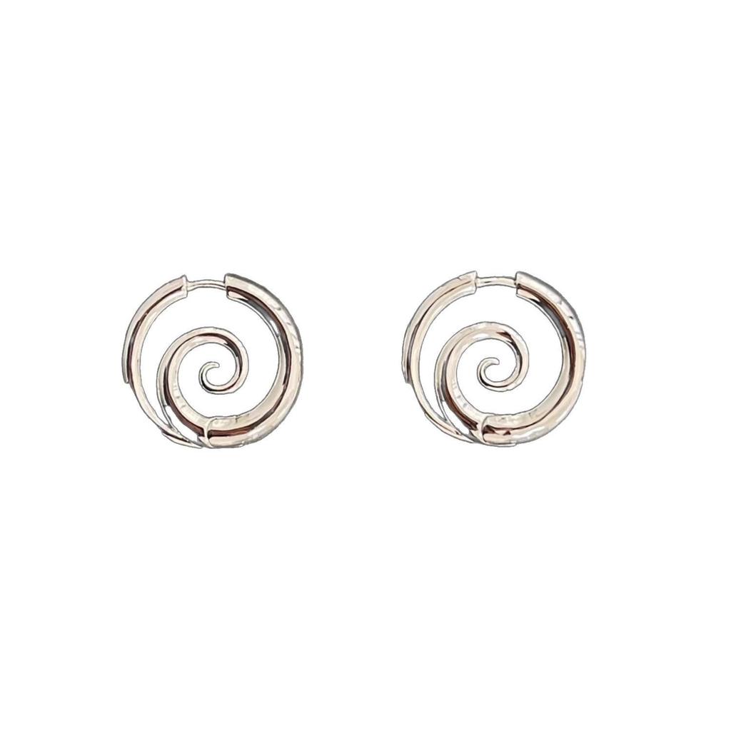 Ins Wind Minimalist Glossy Spiral Circle Earrings Fashion Snail Shape Geometric Design Sense Earrings Female Elegant Accessories Classic Jewelry