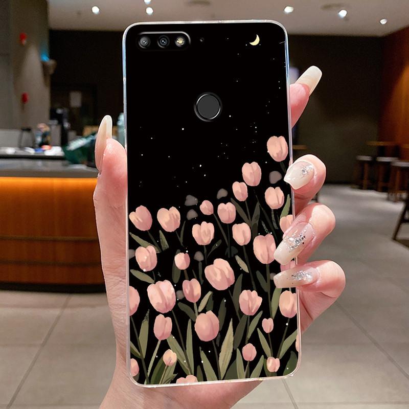 For Huawei Nova 2 Lite Case Cover Flowers Butterfly Clear Soft TPU Silicone Bumper for Huawei Y7 Y 7 Prime 2018 Phone Casing