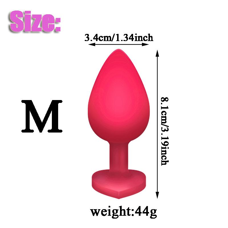 Silicone Anal Plug Set 3 Sizes Heart Jewel Base Soft Butt Plug Trainer Prostate Massager Sex Toy for Women Men Couples