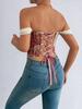 Trending Retro French Jacquard Strapless Corset Vest