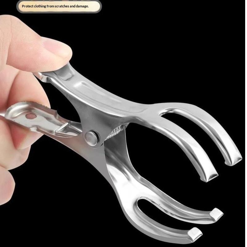 5Pcs Non-Slip Windproof Stainless Steel Laundry Clips Durable for Socks Towels Home Bathroom Balcony Use