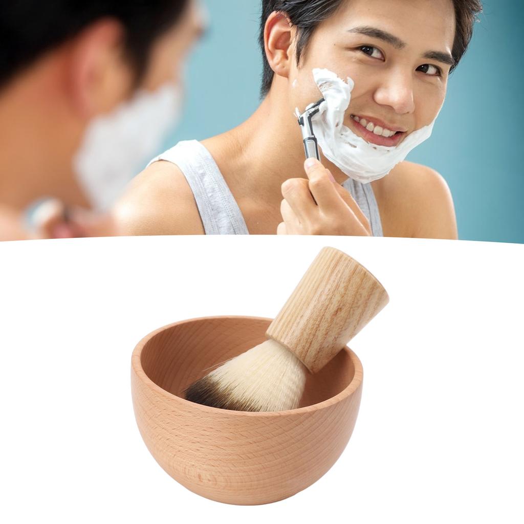 Men Shaving Brush Set Multipurpose Soft Bristles Lightweight Portable Shaving Brush Bowl Set for Sal