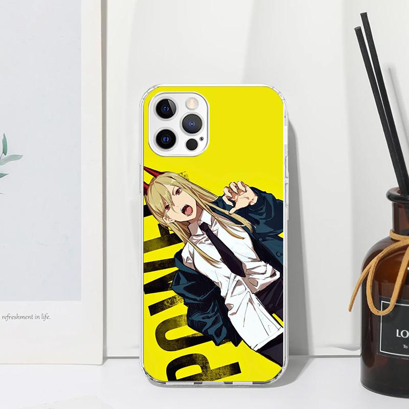 Chainsaw Makima Power Phone Case For Iphone 17 Air 16 15 Plus 16E 14 Pro Max 13 Mini 12 11 7 8 SE Fundas Soft Back Cover 17 Air