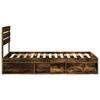 Bed Frame Smoked Oak 75 x 190 cm Solid Pine Wood