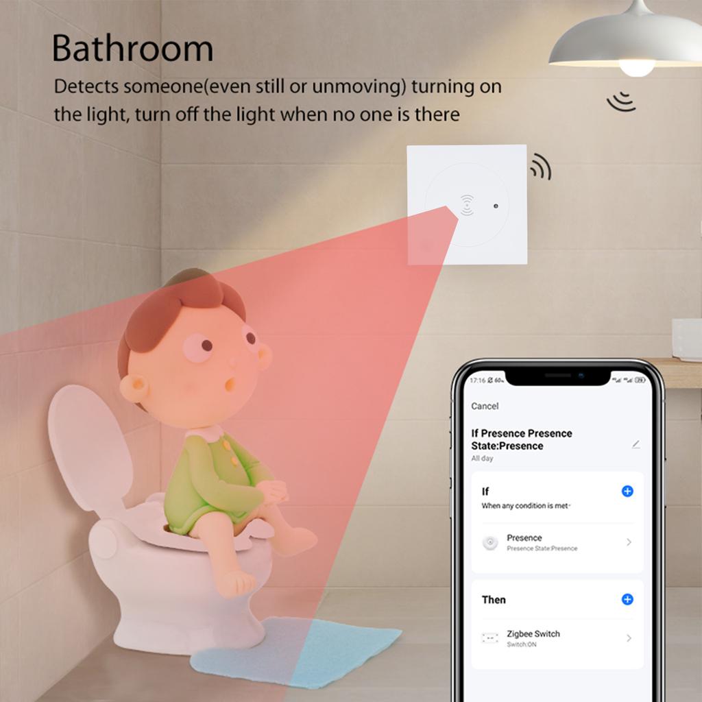 Human Presence Sensor Detect Human Presence None Status Body Motion Detector BT5.0 2.4GHz WiFi
