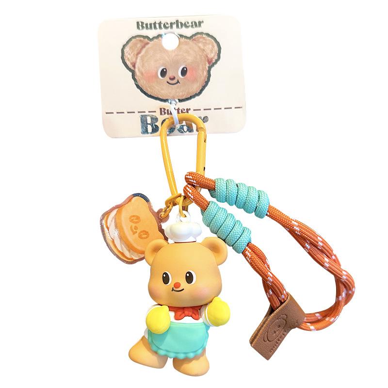 Dessert Master Butter Bear Keychain Couple Keychain School Bag Pendant Women'S