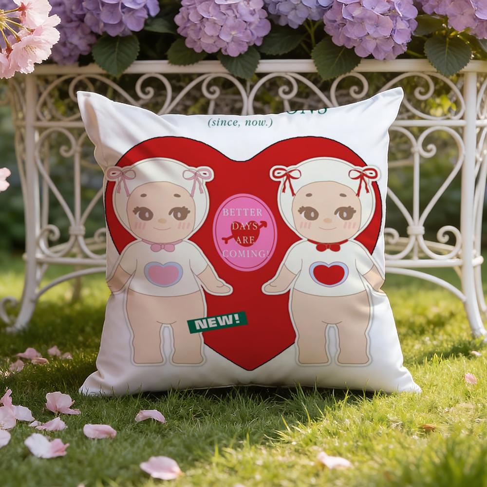 Hot S-Sonnies Cartoon Cushion Cover Home & Car Dual-Scene Pillow Cover: Reversible for Premium Comfort