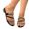 Shiny Gold Sliver Women's Sadnls Summer 2025 New  Rhinestones JQ