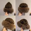 Hat Mongolian Women Thick Plush Windproof Leopard Print Hat Accessory Winter