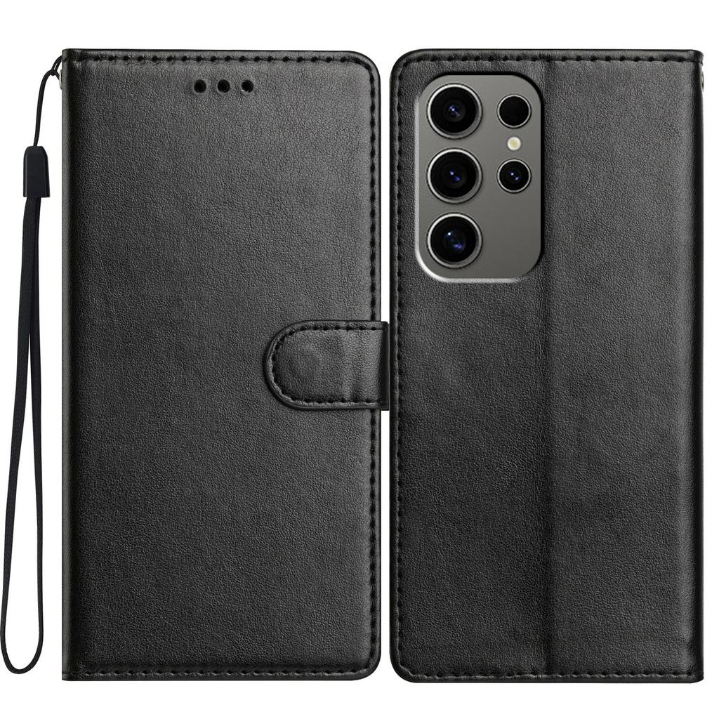 For Samsung Galaxy S23 Ultra Leather Phone Case Wallet Stand Cover with Handy Strap