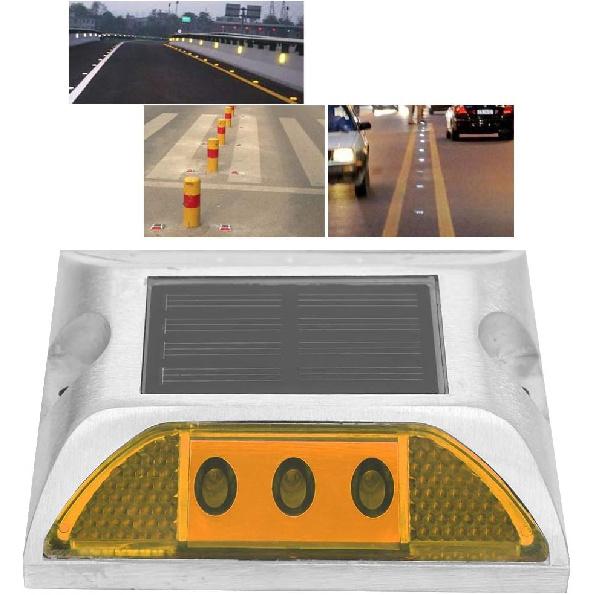 LED Road Reflector,Solar Power Ground Marker Lights,Waterproof Outdoor Driveway Road Highway Spike Lamp,Road Ground Light for for
