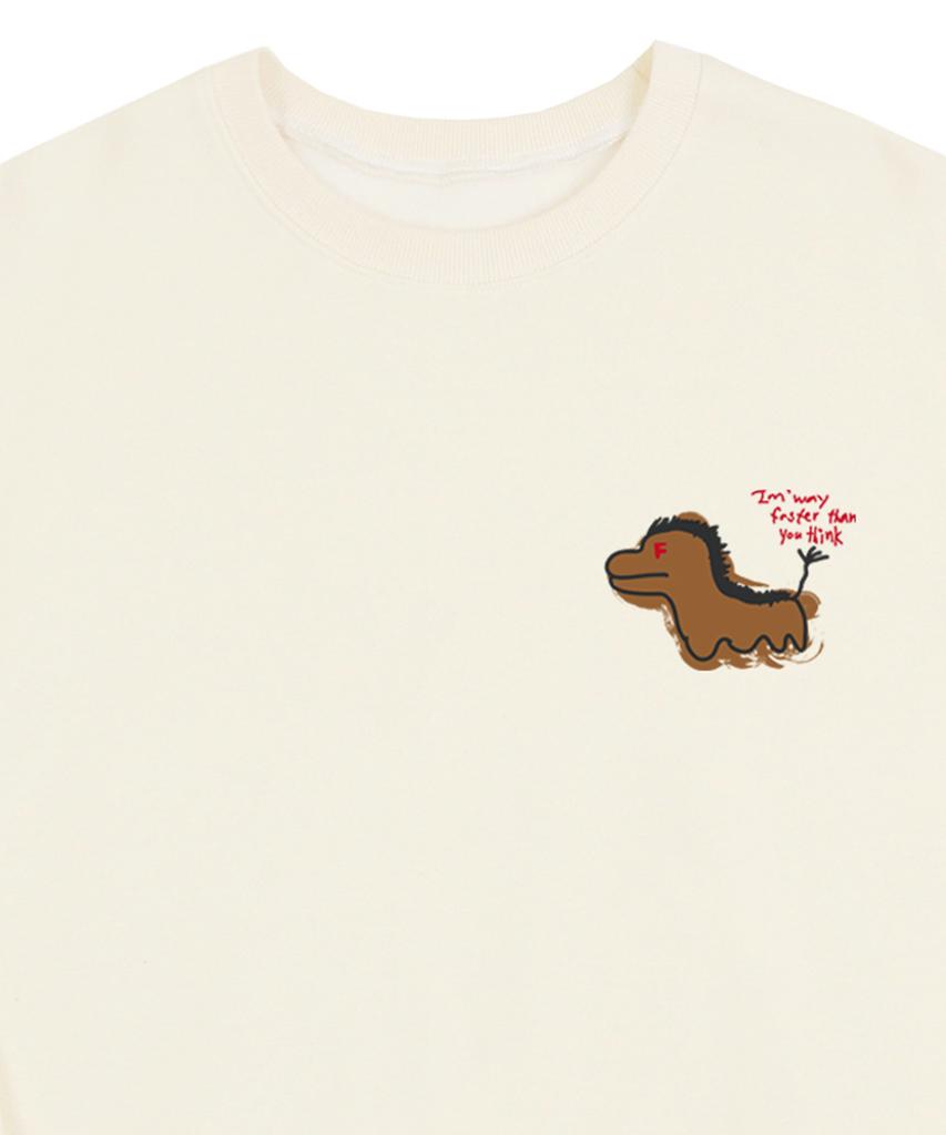 GRAVER [Unisex] Fast Horse Sweatshirt_Cream