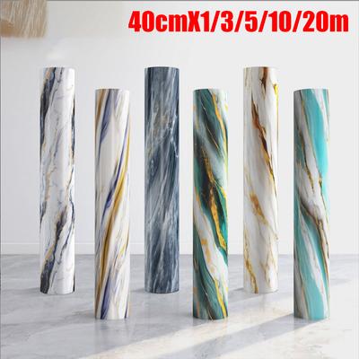 Stickers Muraux de Cuisine Motif Marbre 40cm Auto-Adhésifs Résistants à l'Huile et aux Taches Salon Résistant Papier Peint Décoratif pour la Maison