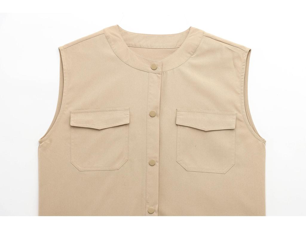 2025 Spring Women's European & American Style Fashion Versatile Elastic Hem Vest