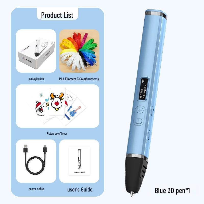 3D Printing Pen with Display, Detachable High-Temperature PLA for Educational and DIY Projects