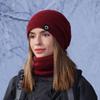 2-Piece Fleece Lined Hat And Scarf Set For Women Thermal Ear Flap Beanie And Neck Warmer For Cycling Cold Weather