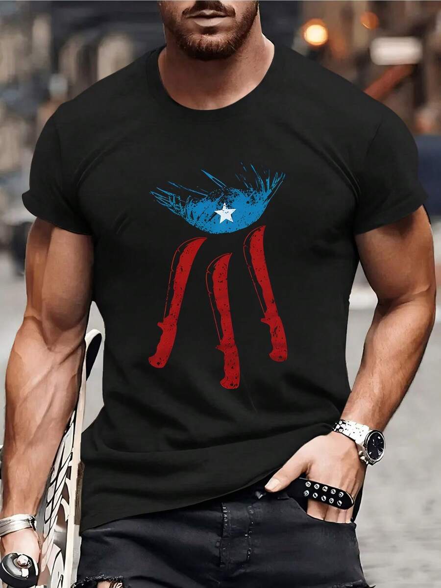 

Affilante Unissex s Puerto Rican Flag Pattern T-Shirt XL