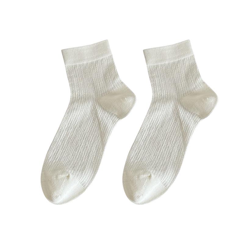 Cute Summer Ballet-Style Mesh Cotton Socks for Women - Breathable & Thin