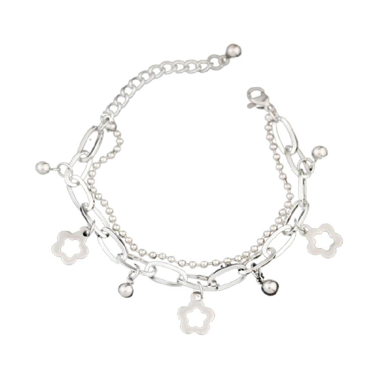 Hollow Flower Charm Bracelets Multilayer Bangle Sweet Cool Adjustable Wristband 1