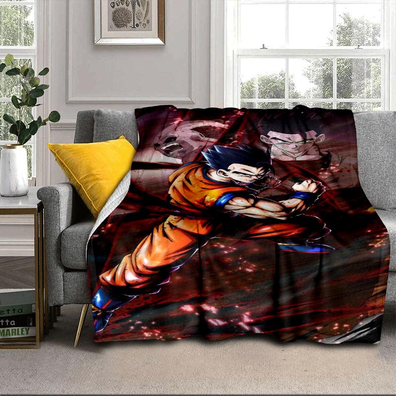Goku Anime Blanket Flannel Blanket for bed, sofa, Camping, Hiking, Picnic Essentials, gift for family Fan gifts