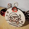 Cow-Themed Christmas Countdown Sign Cartoon Wooden Holiday Countdown Decor