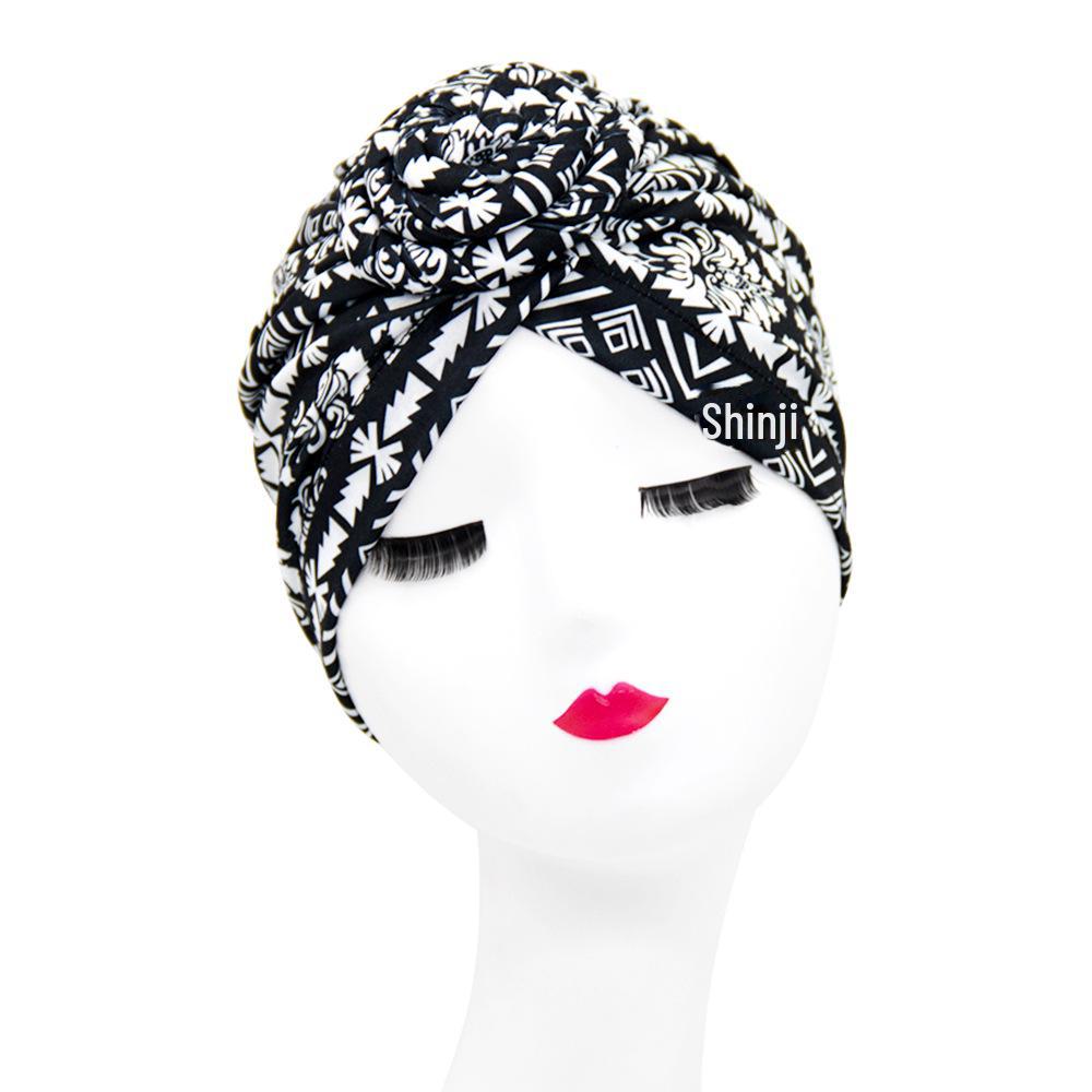 Stylish Donut Turban Hat: European & American Ethnic Swirl Design