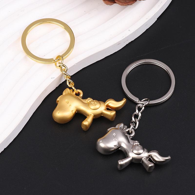 2026 Zodiac Year Of The Horse Metal Keychain Backpack Lucky Horse Pendant Keyring Badge Key Chain Gift