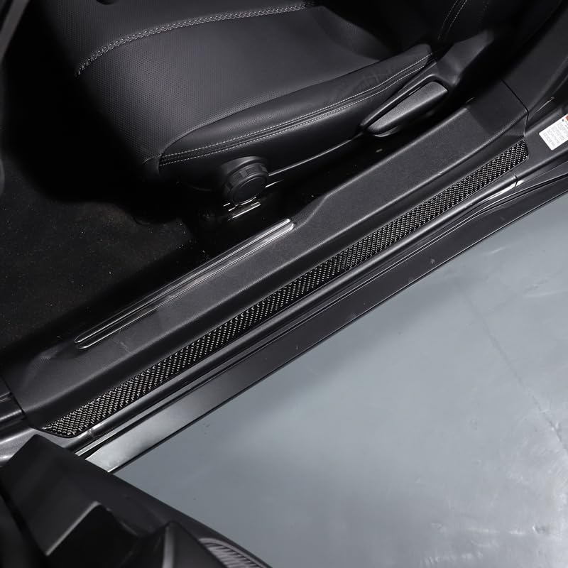 Hcilloend New Mazda Roadster RF ND Series Exterior Side Step Guard Side Molding Side Step Scuff Plate Carbon Fiber Easy Installation Type Decorative