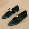 Fashion Ladies Footwear Purple One-line Buckle Office Pointed Toe Spring Summer 2025 Slip On Shoe With Discount Non Women's Flat Shoes