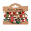Christmas Charm Bracelet with Snowman, Tree, Santa, and Deer Pendants