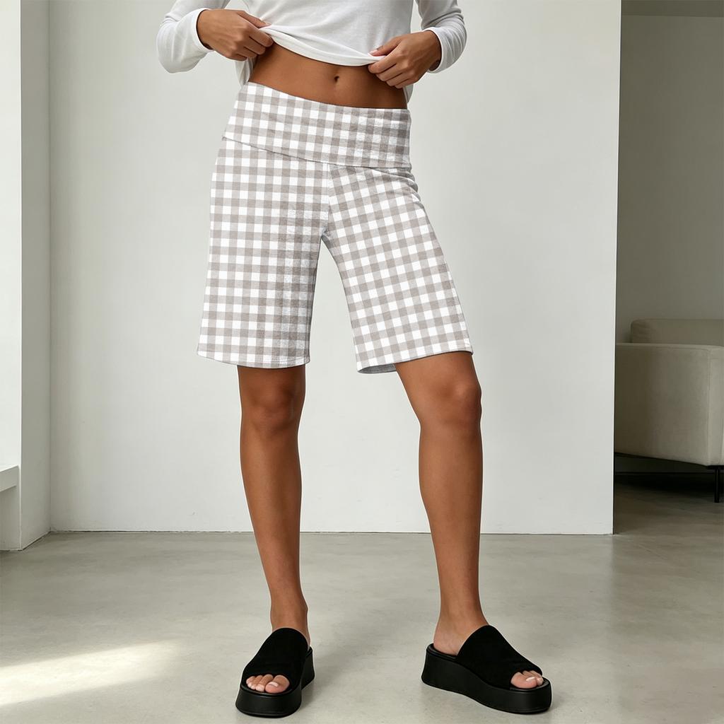 Damen High Waist Weite Beine Shorts Sommer Lässig Lockerer Schnitt Print Leichtes Bequemes Design für Urlaub