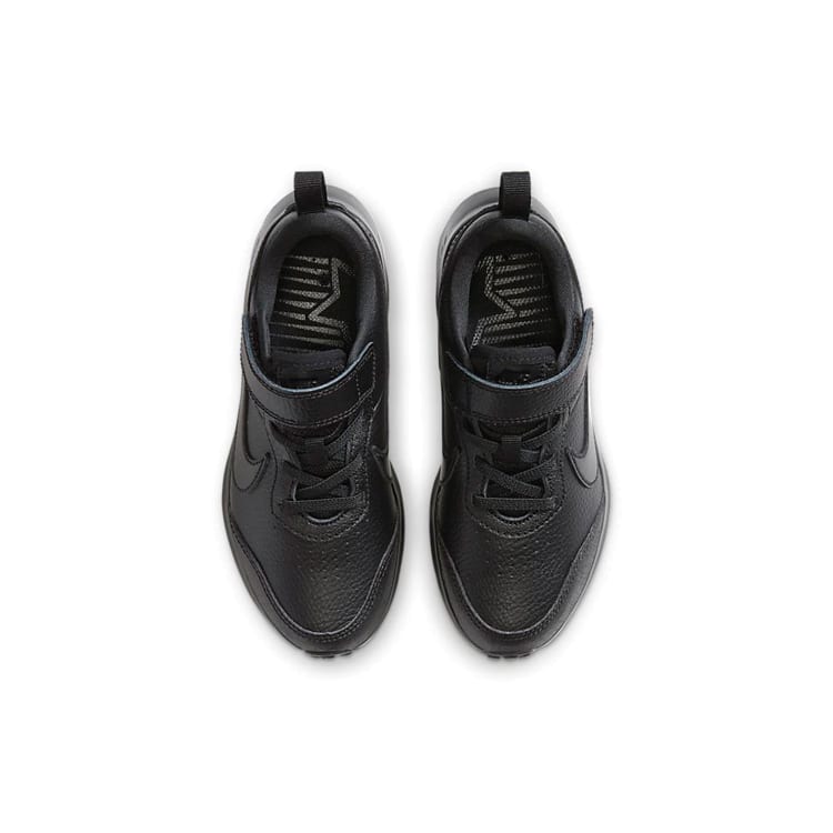 Nike Varsity Leather Low Top Sports Casual Shoes Pure Black Children Aged 3 7 Years Old CN9393-001