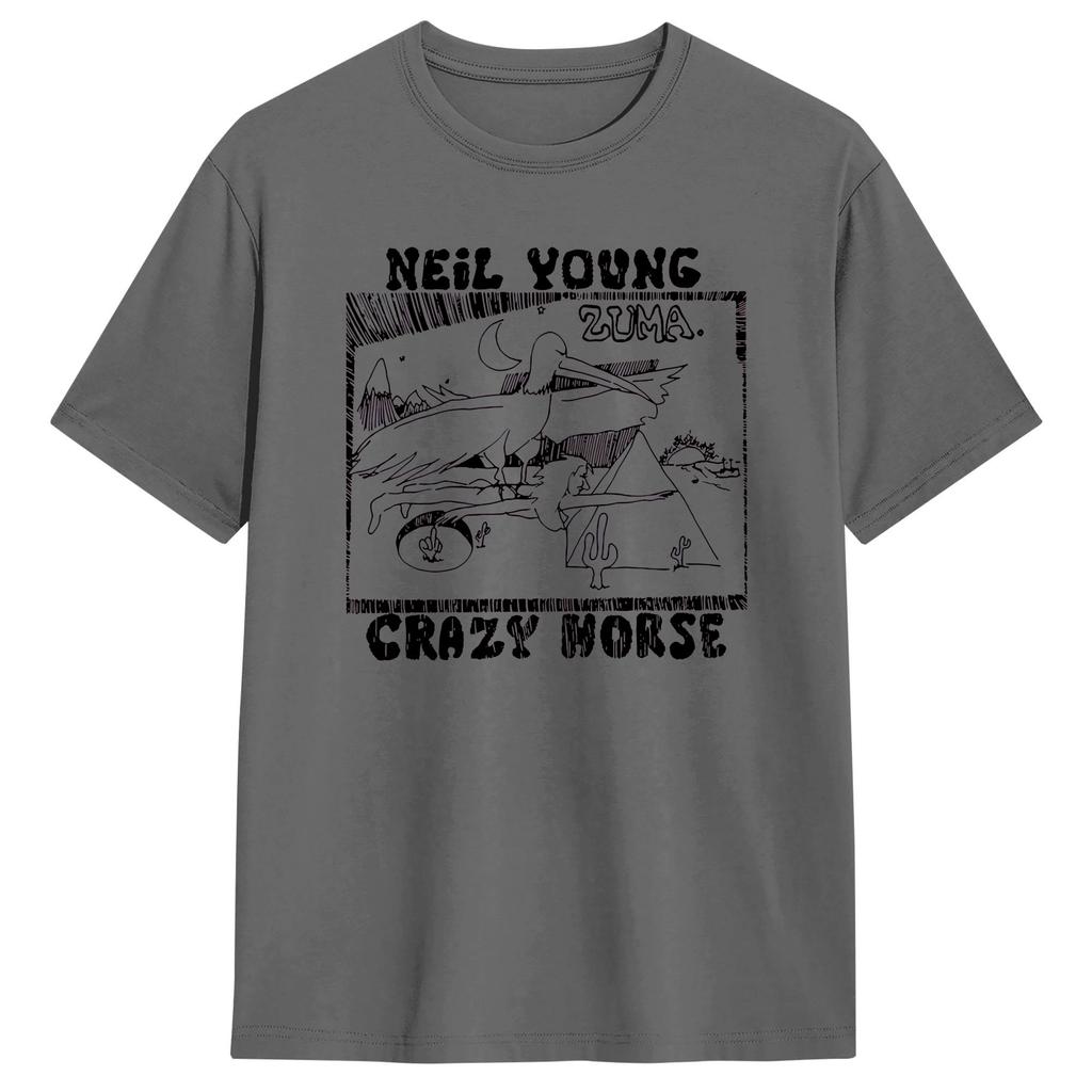 Neil Young Crazy Horse Zuma T-shirt Estiva Fresche T-shirt Cotone Girocollo Abbigliamento Oversize Manica Corta Streetwear T-shirt