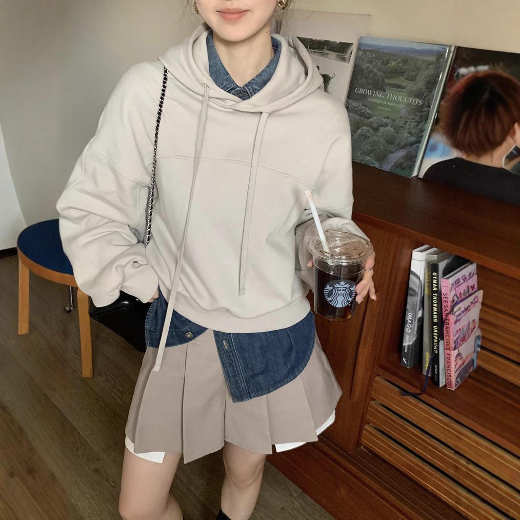 

Women s Solid Color Spring/Autumn Fashionable Sweatshirt Jacket - Melaard Cute Sweet Style L [recommended for 100-120 lbs]