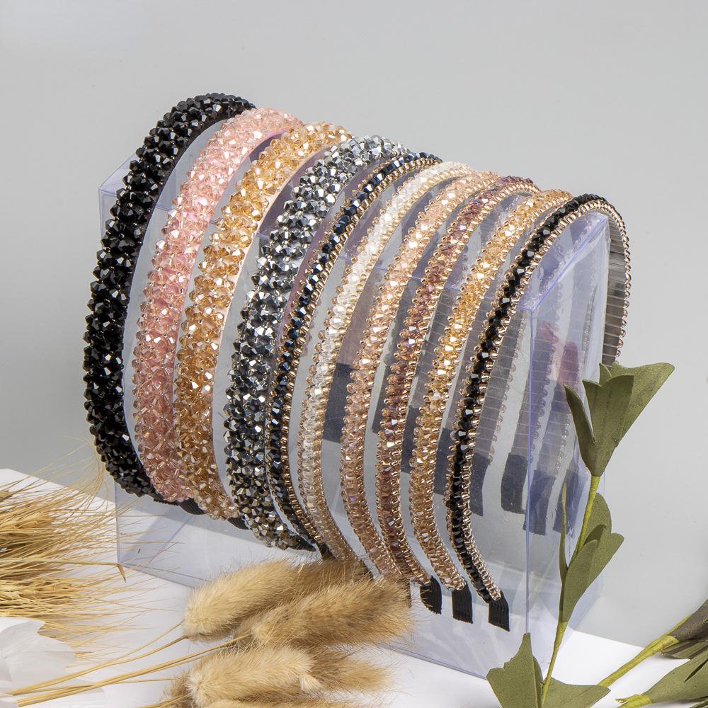 Úplné diamantové vlasové doplňky Čelenka Crystal Headband Fashion Barokní drahokamu čelenka Svatební pokrývky hlavy
