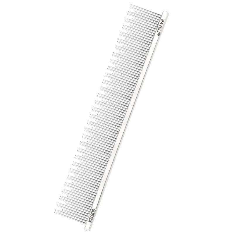 Stainless Steel Pet Grooming Comb Long Hair Cats Dogs Detangling DemattingBrush With Curved Tip Straight Edge Handle