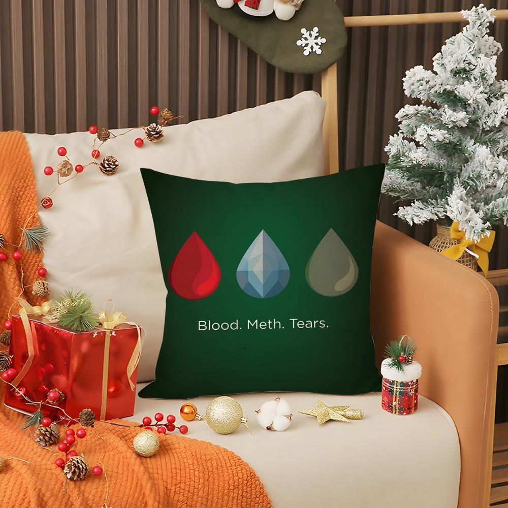 Classic TV B-Breaking b-Bad Pillow Case Anti-dustmite Pillow Invisible zipper silky short plush Sofa cushion cover