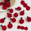 Red Velvet Rose Single Flower Hairpin for Women