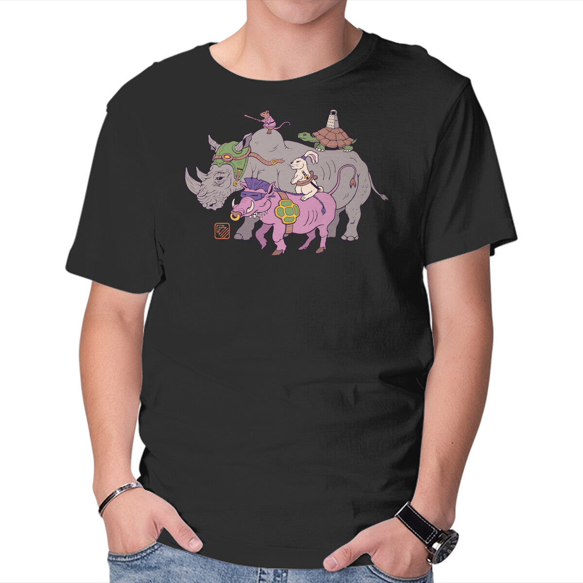 Unisex Crew Neck T-Shirt Mutant Animals Graphic Short Sleeve Casual Tee XXXXL