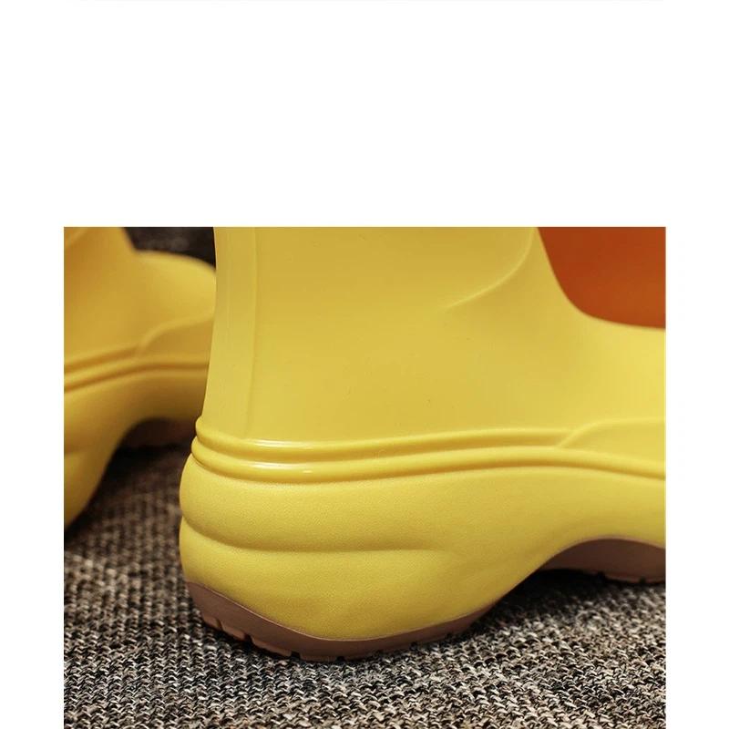 Damen Modische Rutschfeste Wasserdichte Verdickte Und Verschleißfeste Kurze Stiefel Mit Baumwolle Regenschuhe