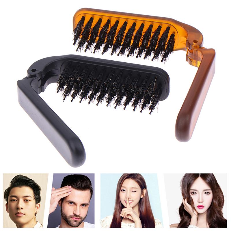 Foldable Hair Comb Portable Boar Bristle Hair Brush Hair Brush Head Massager Travel Combs Hair Styling Accessories