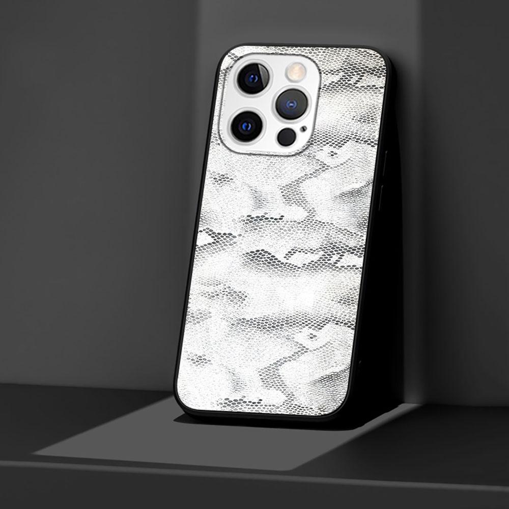Snake Skin Case for Apple iPhone 14 11 7 SE 2020 8 X XS 13 12 Mini XR 15 Pro Max Silicone Black Soft Phone Cover