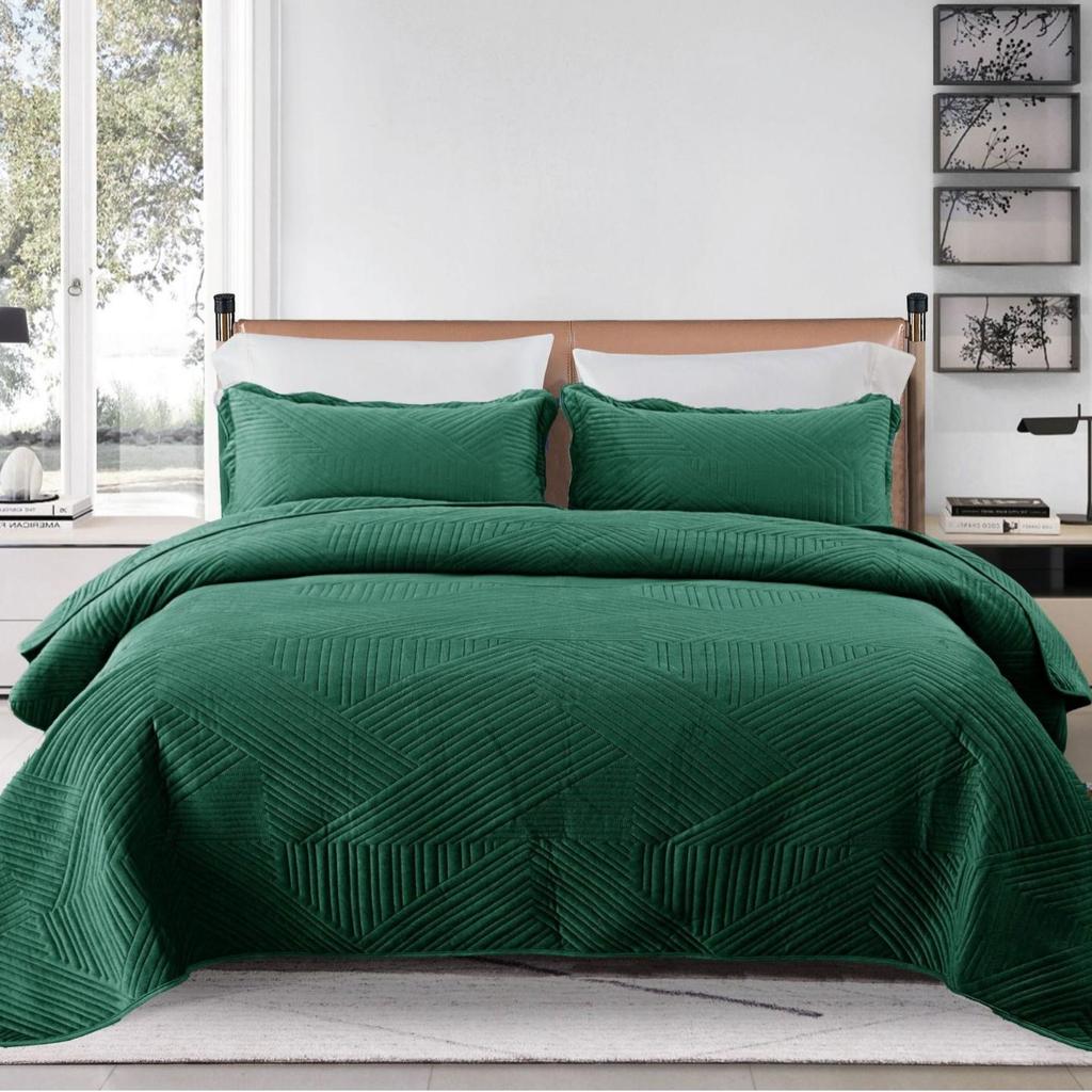 Crystal Velvet Laminated Cotton Bed Cover Quilted European Leisure Cover Blanket Home Bedding